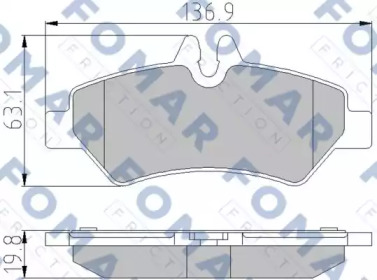 FOMAR FRICTION fo921381 -  Комплект тормозных колодок, дисковый тормоз